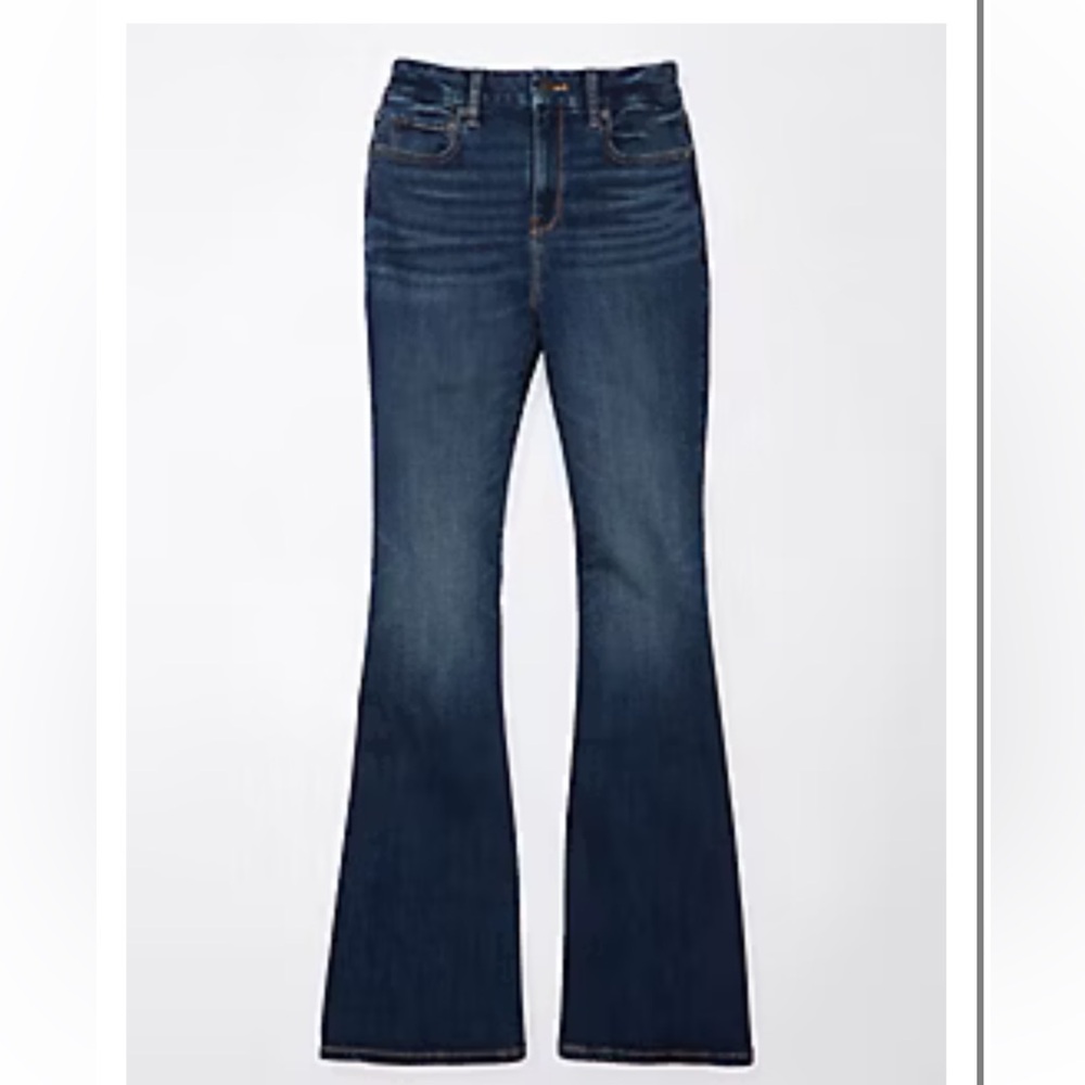 AMERICAN EAGLE next level stretch curvy super hi-rise flare jeans